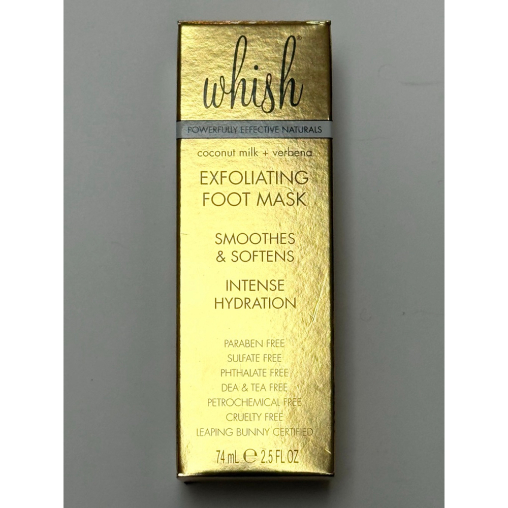 Whish Exfoliating Foot Mask Smooths & Softens - COCONUT MILK + VERBENA - 2.5 OZ